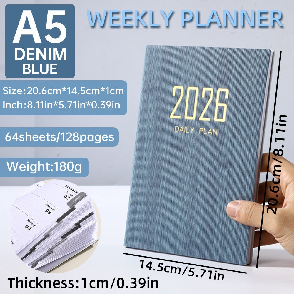 A5 Sized Slim Leather Weekly Planner