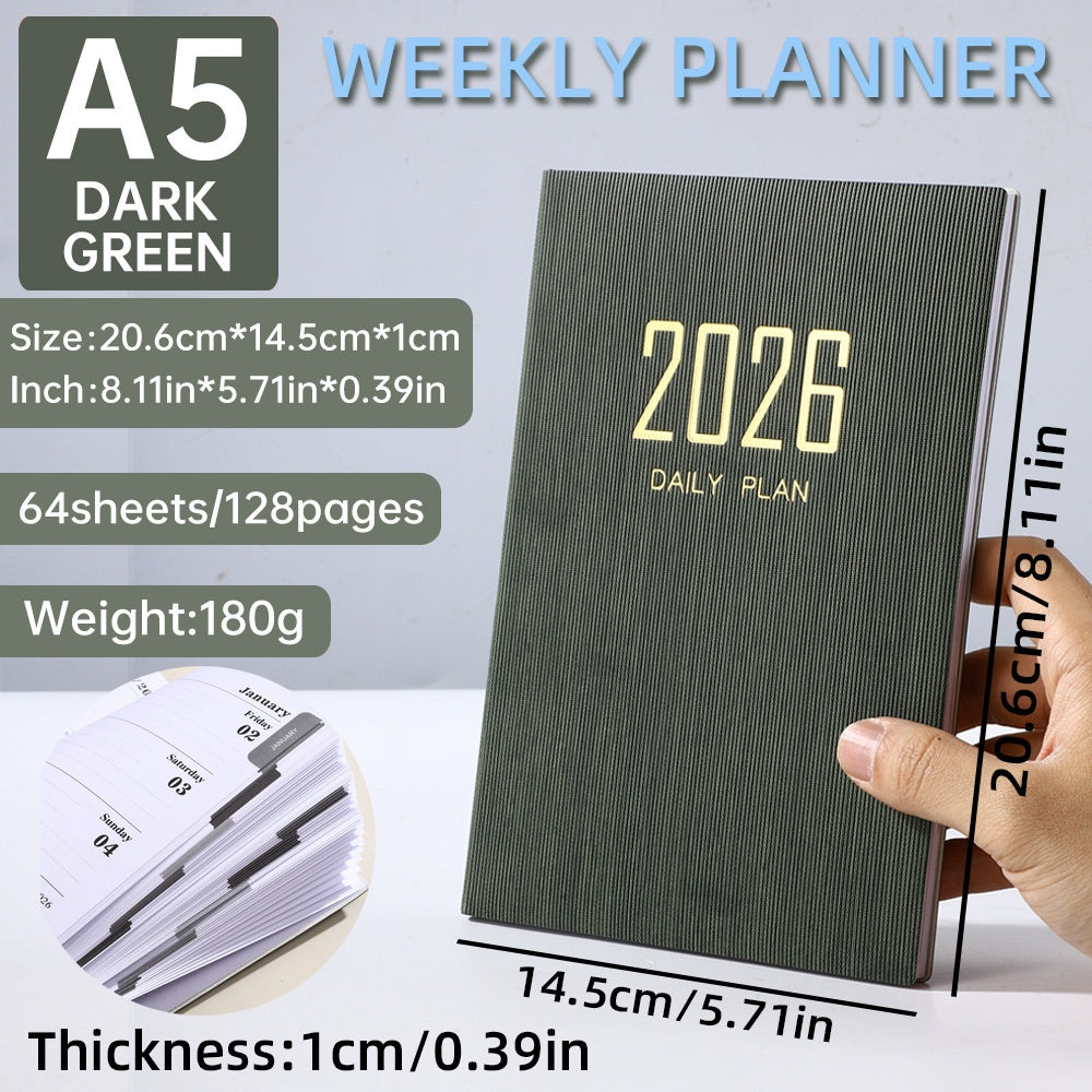 A5 Sized Slim Leather Weekly Planner